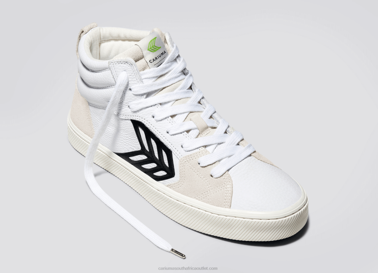 Men Cariuma White Premium Leather/Black DFFFT148