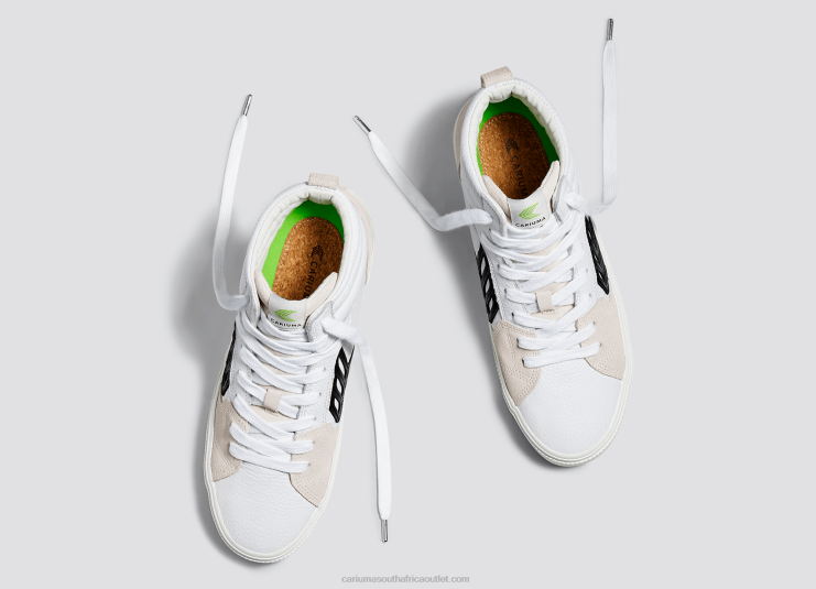 Men Cariuma White Premium Leather/Black DFFFT148