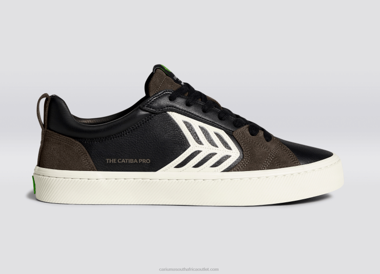 Men Cariuma Black Premium Leather/Ivory DFFFT141