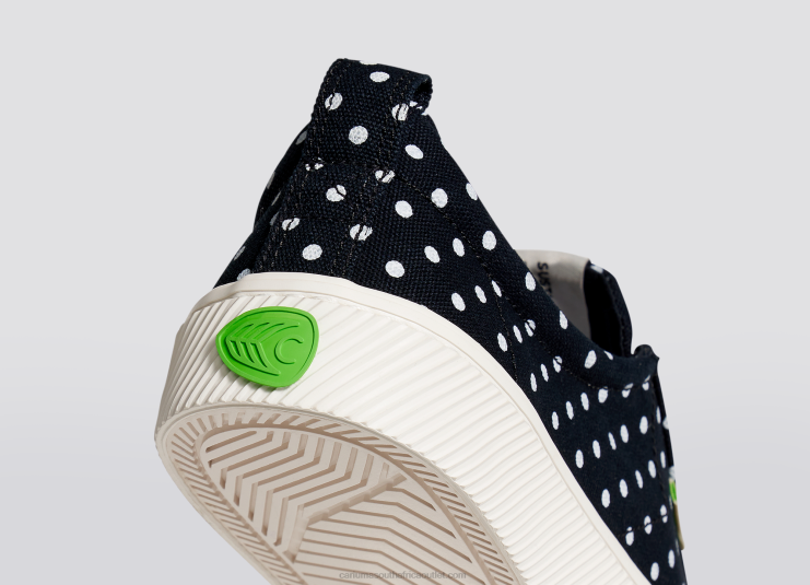 Men Cariuma Black Polka Dots Canvas DFFFT50