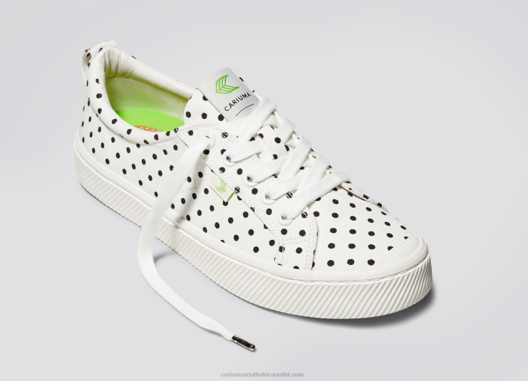 Men Cariuma White Polka Dots Canvas DFFFT51