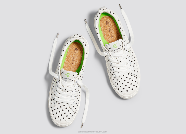 Men Cariuma White Polka Dots Canvas DFFFT51