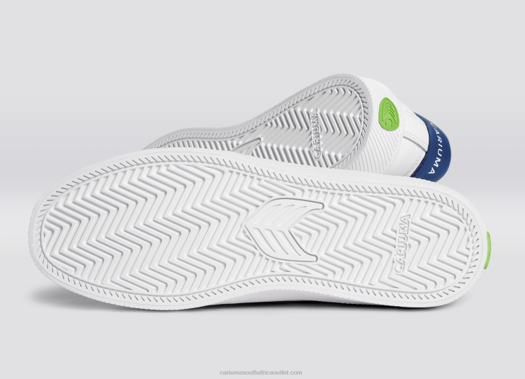 Men Cariuma White LWG Leather/Blue DFFFT99