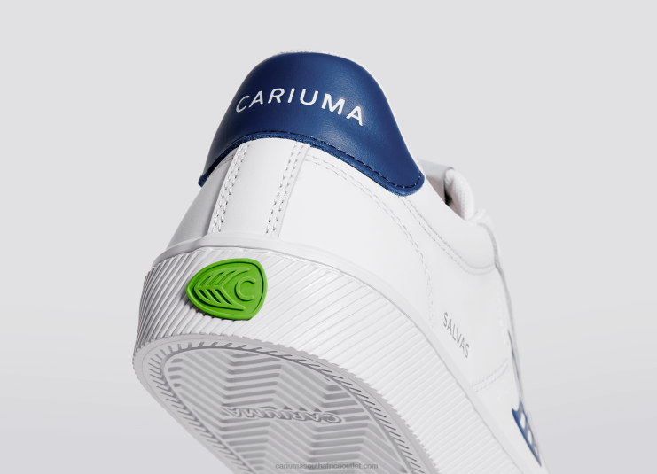 Men Cariuma White LWG Leather/Blue DFFFT99