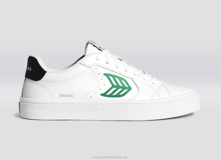 Men Cariuma White LWG Leather/Green DFFFT101