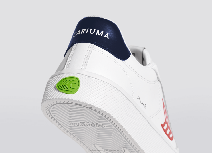 Men Cariuma White LWG Leather/Red DFFFT102