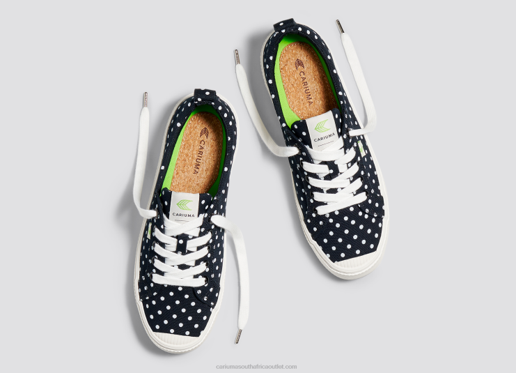 Women Cariuma Black Polka Dots Canvas DFFFT225