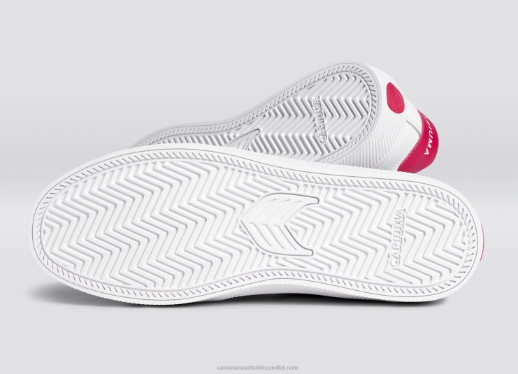 Women Cariuma Pantone Viva Magenta White Leather DFFFT294