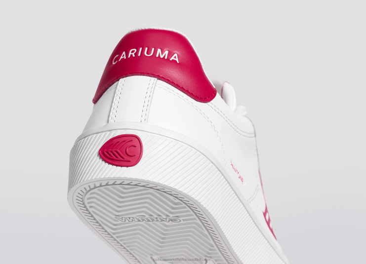 Women Cariuma Pantone Viva Magenta White Leather DFFFT294