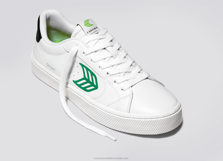 Women Cariuma White LWG Leather/Green DFFFT320