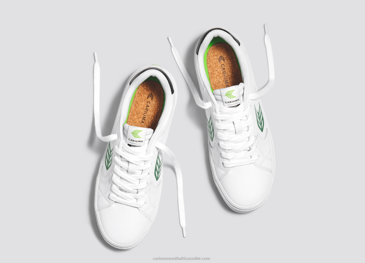 Women Cariuma White LWG Leather/Green DFFFT320