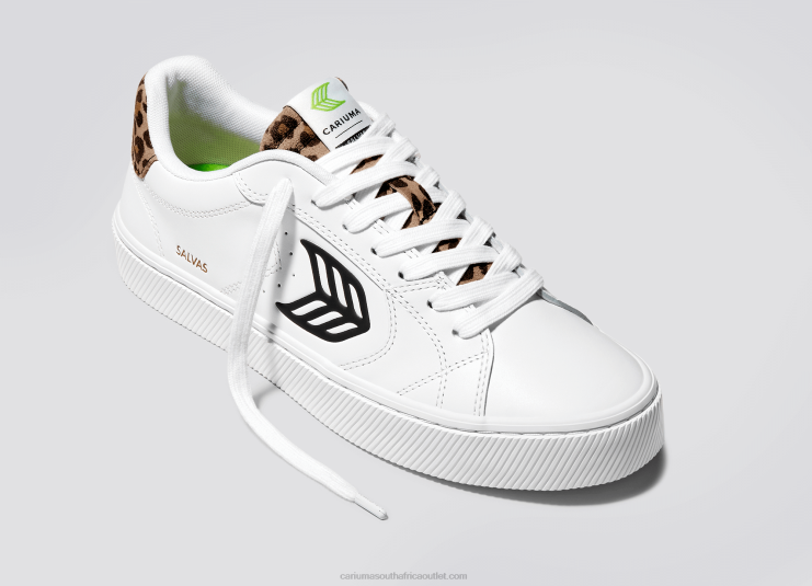 Women Cariuma White LWG Leather/Leopard DFFFT317