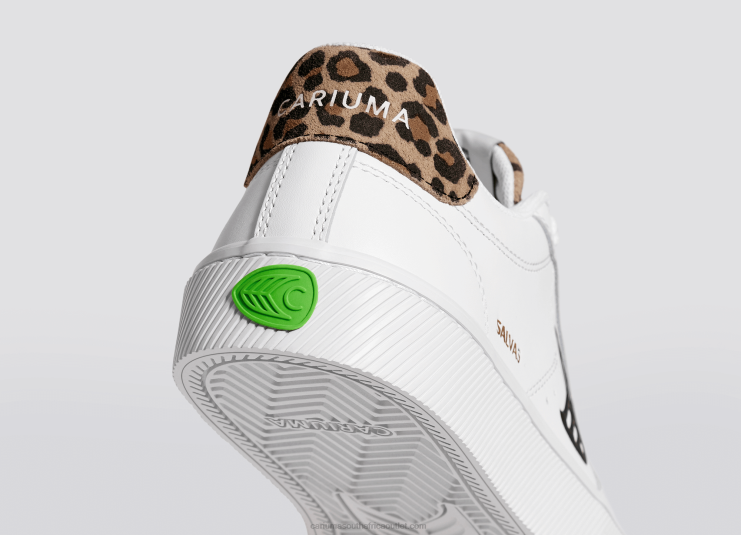 Women Cariuma White LWG Leather/Leopard DFFFT317