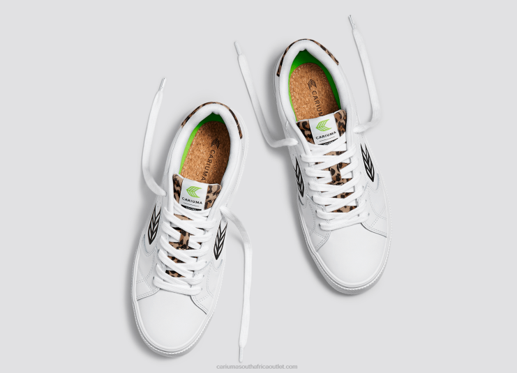 Women Cariuma White LWG Leather/Leopard DFFFT317